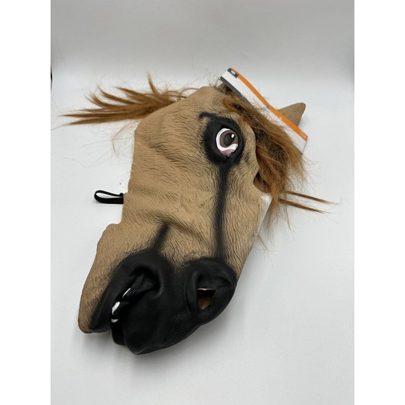 Adult Sz Horse Head Mask Halloween Costume Cosplay Rubber Target Core Creepy New - Picture 5 of 6